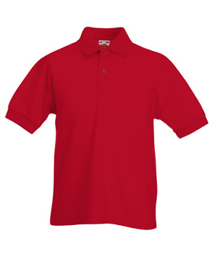 POLO PIQUE BAMBINO UNISEX ( FRUIT OF THE LOOM ) rosso